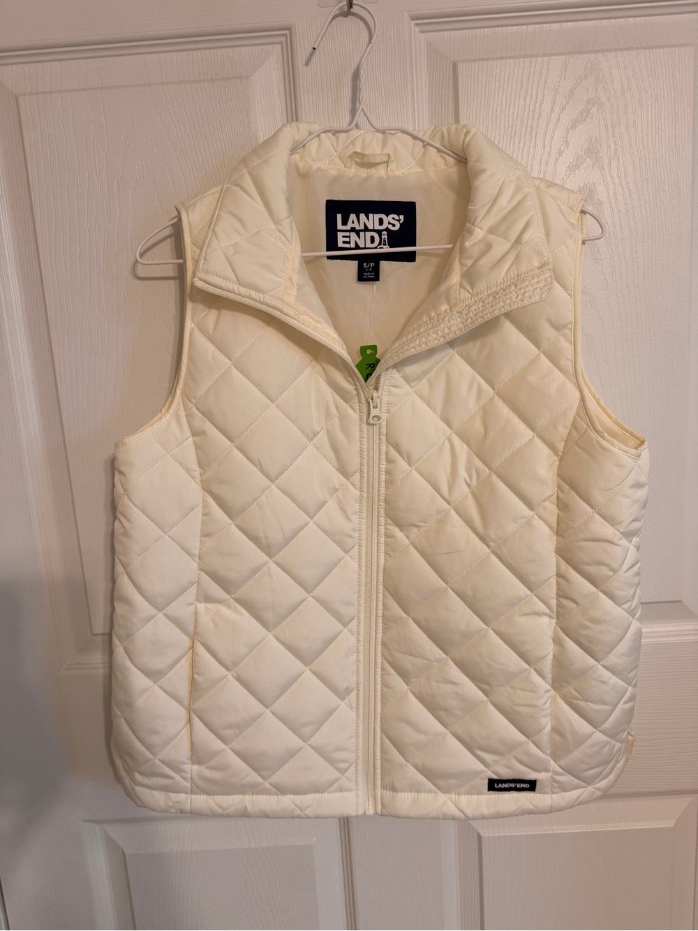 Lands' End Cream Quilted woman’s ' Vest